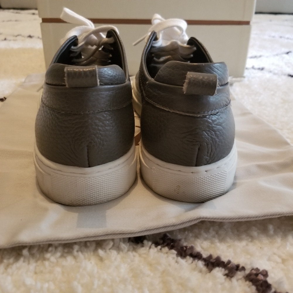 M. Gemi Gray Palestra Leather Sneaker 37.5 7.5 - Picture 3 of 6